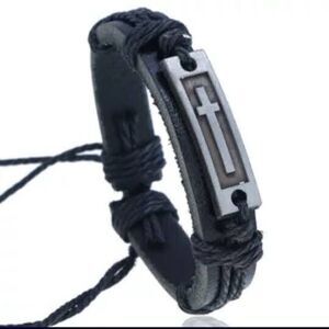 Handmade Leather Braided Cross Bracelet for Women Men Boys Religious Gift Jesus